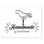 Script Handgemaakte Custom Business, Groot Rubberstempel (Afrduk)