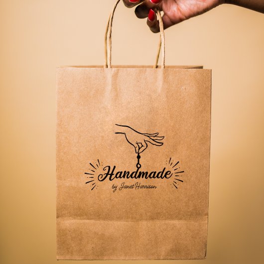 Script Handgemaakte Custom Business, Groot Rubberstempel