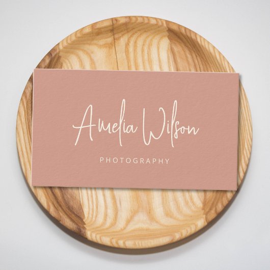 Script Handgeschreven Handtekening Dusty Roos Boho Visitekaartje