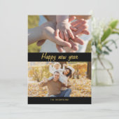 Script handgeschreven nieuwjaarskaarten feestdagenkaart (Staand voorkant)