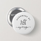  Script Handmade by Custom logo  Ronde Button 5,7 Cm (Voorkant /achterkant)