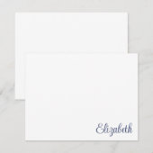 Script Handtekening Marine Blue Stationery Notitiekaartje (Voorkant / Achterkant)