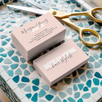 Script handtekening moderne blush roze haarstylist