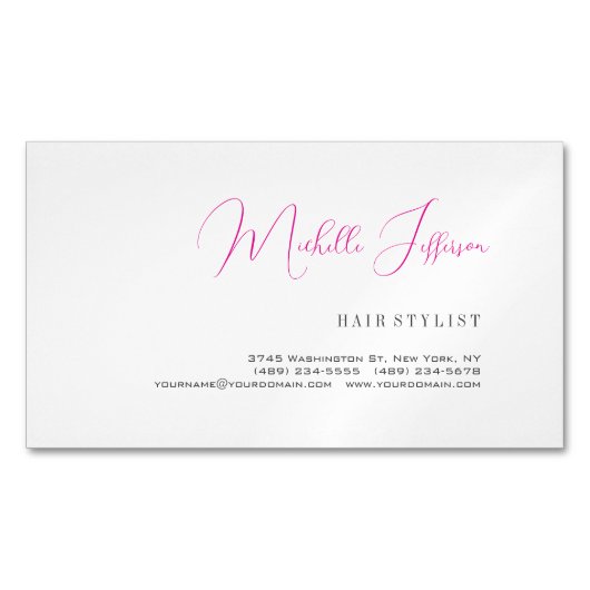 Script Handwriting Trendy Business Profile Card Magnetisch Visitekaartje (Voorkant)