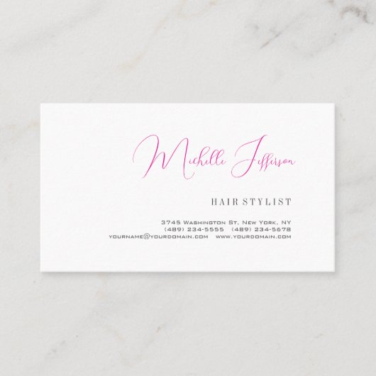 Script Handwriting Trendy Business Profile Card Visitekaartje (Voorkant)