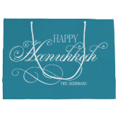 Script Happy Hanukkah Holiday Groot Cadeauzakje (Achterkant)