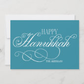 Script Happy Hanukkah Holiday Kaart (Voorkant)