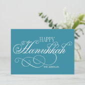 Script Happy Hanukkah Holiday Kaart (Staand voorkant)
