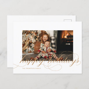 Script Happy Holidays Elegant Photo Carte postale