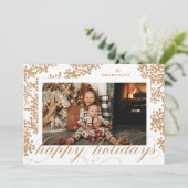 Script Happy Holidays Foliage Carte photo de Noël (Debout devant)