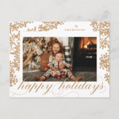 Script Happy Holidays Foliage Photo Carte postale (Devant)