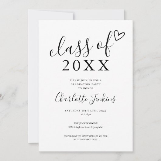 Script Hart Afstudeerfeest Kaart (Voorkant)