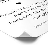 Script & Hart Familie Tradities Baby shower Sign Poster (Hoek)