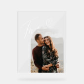 Script Hart Foto Bruiloft Tafel nummer twee Acryl Bord (Voorkant)