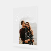 Script Hart Foto Bruiloft Tafel nummer twee Acryl Bord (Hoek)