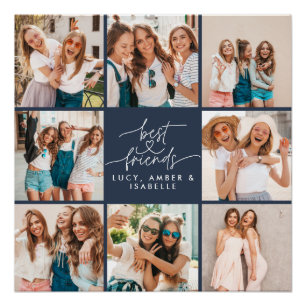 Script hart marine moderne multi foto beste vriend perfect poster