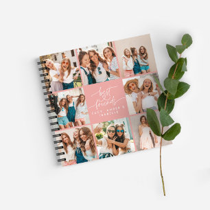 Script hart roze moderne multi foto beste vrienden notitieboek