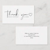 Script Hart Verjaardag Budget Bedankt Kaarten (Voorkant / Achterkant)