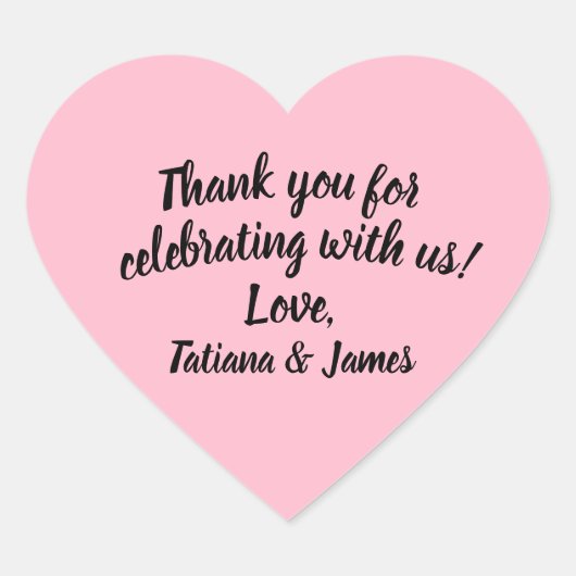 Script Hartelijk dank Hart Sticker (Voorkant)