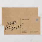 Script Harten Rustic Kraft Cadeaubon (Voorkant / Achterkant)