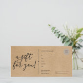 Script Harten Rustic Kraft Cadeaubon (Staand voorkant)