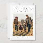 Script Have a Holly Jolly Christmas-familiefoto Feestdagenkaart (Voorkant)