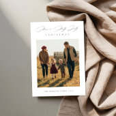 Script Have a Holly Jolly Christmas-familiefoto Feestdagenkaart