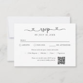 Script Heart QR Code Photo Off White RSVP (Devant)