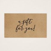 Script Hearts Kraft Cadeaubon Visitekaartje (Voorkant)