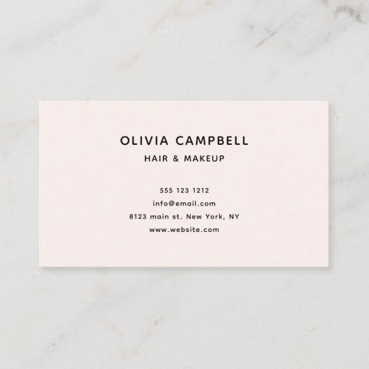 Script Hearts Minimalist Pastel Roze Visitekaartje (Achterkant)