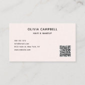 Script Hearts Minimalist QR Code Pastel Roze Visitekaartje (Achterkant)