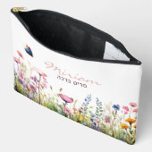 Script Hebreeuwse naam Elegant Waterverf Floral Etui (Open)