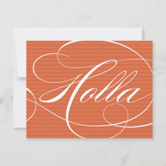 SCRIPT HOLLA ORANGE | CARTES DE CORRESPONDANCE (Devant)