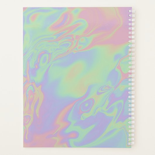 Script holographique moderne Rainbow Pastel - Plan (Dos)