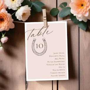Script Horseshoe Numéro de table Siège Cartes de t