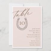 Script Horseshoe Numéro de table Siège Cartes de t (Devant)