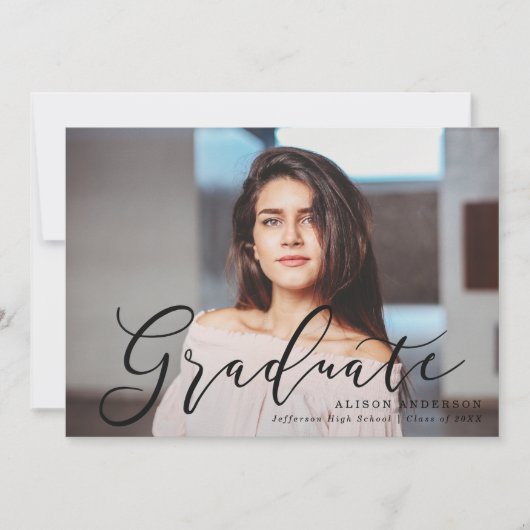 Script important | Graduation Photo Faire-part (Devant)