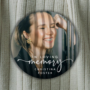 Script in Loving Memory Foto Memorial Ronde Button 7,6 Cm