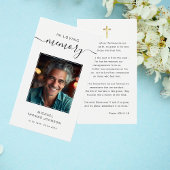 Script in Loving Memory Funeral Photo Prayer Kaart