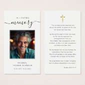 Script in Loving Memory Funeral Photo Prayer Kaart (Voorkant /achterkant)