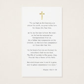 Script in Loving Memory Funeral Photo Prayer Kaart (Achterkant)