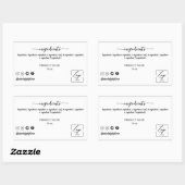 Script Ingredient Product Label Sticker (Vel)