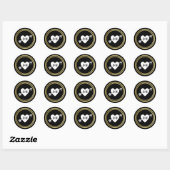 script initialen verticale liefde bruiloft ronde sticker (Vel)