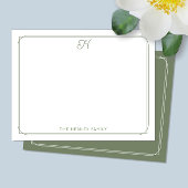 Script Initieel Mooie Familie Papierwaren Groen Notitiekaartje