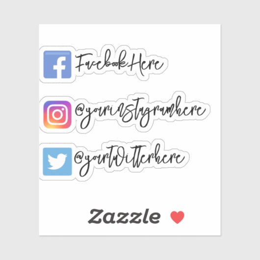 Script Instagram Facebook Twitter Sticker (Vel)