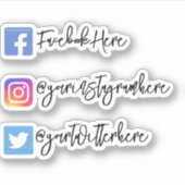 Script Instagram Facebook Twitter Sticker (Voorkant)