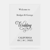 Script intemporel noir et blanc Mariage Bienvenue (Recto)
