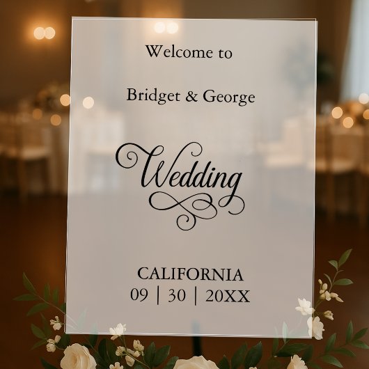 Script intemporel noir et blanc Mariage Bienvenue