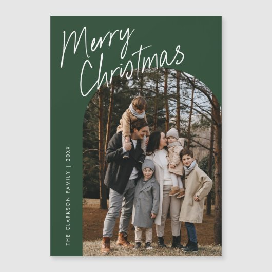 Script Joyeux Arche de Noël Photo Carte magnétique (Devant)