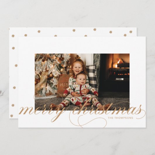 Script Joyeux Noël Élégant Carte photo de vacances (Devant / Derrière)